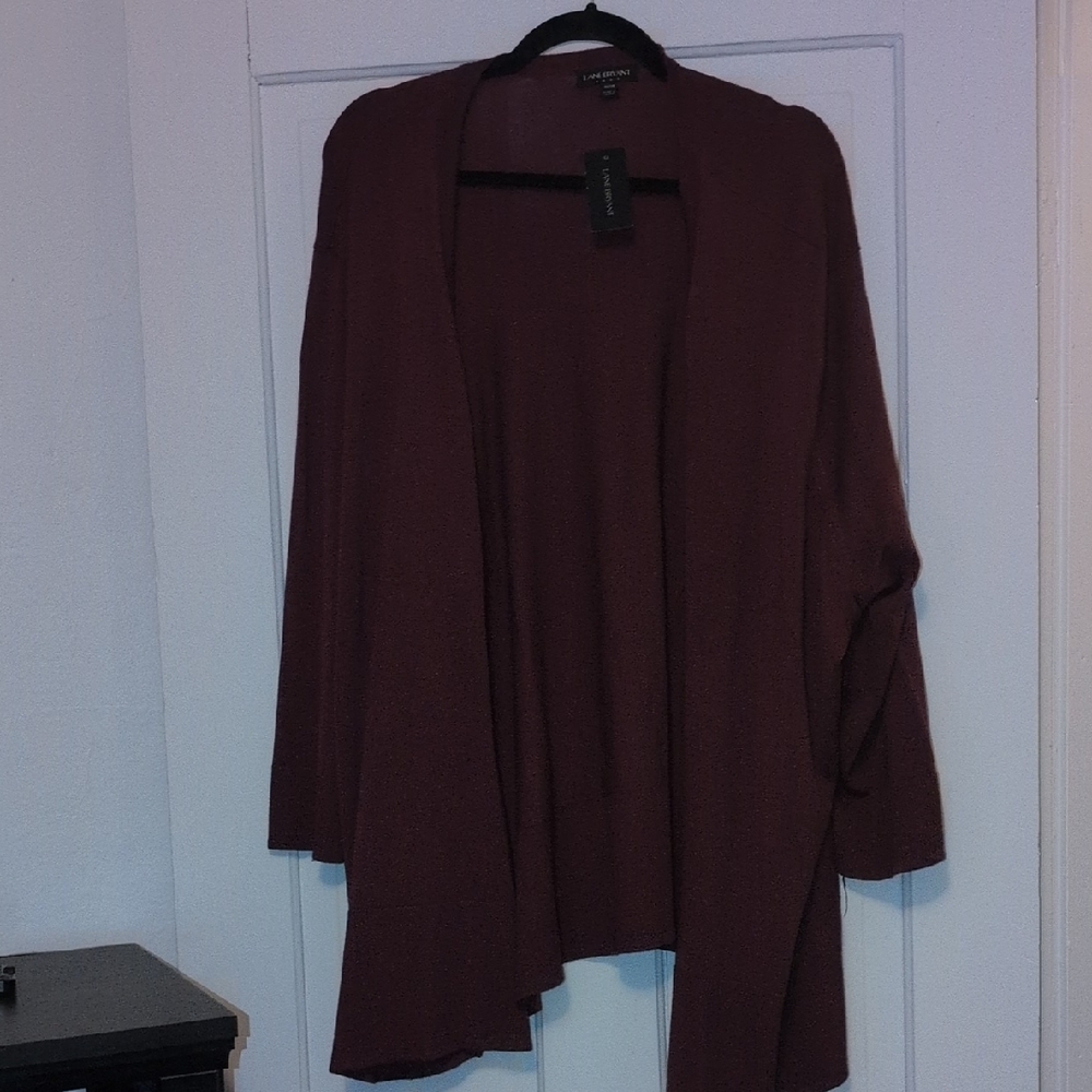 Lane Bryant Rich Burgundy Open Cardigan